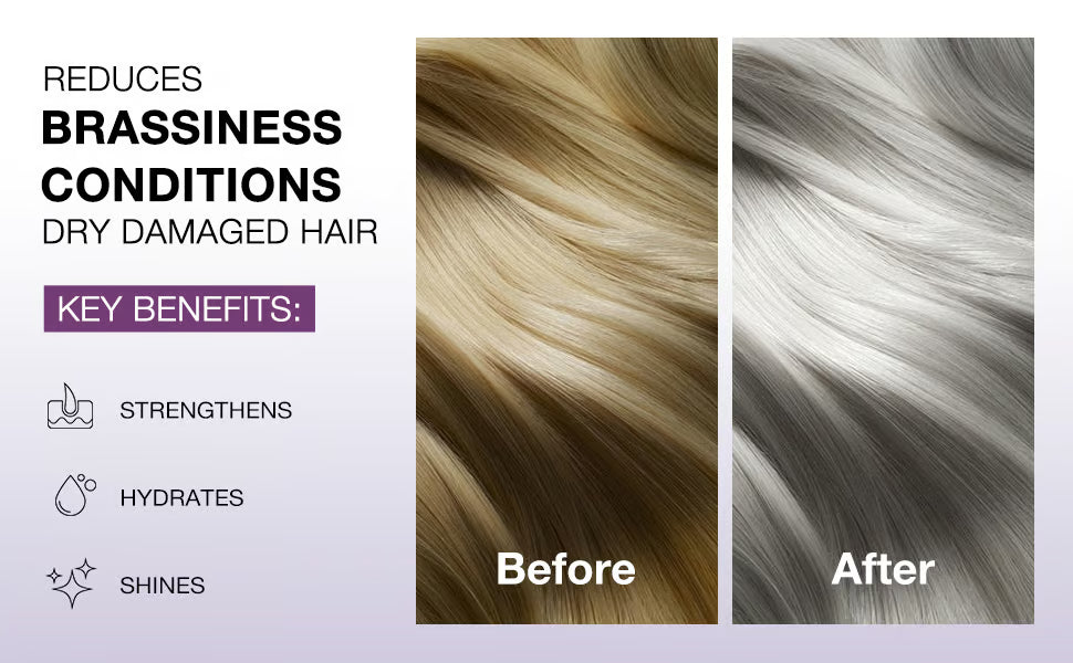 maca power Purple Hair Mask Professional Neutralizes Brass & Yellow Tones For Blonde Silver Gray Highlighted Hair