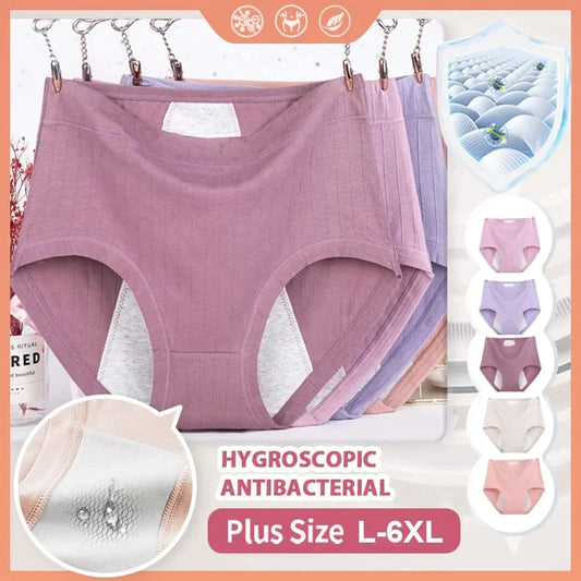 HIGH WAIST PLUS SIZE COTTON ANTIBACTERIAL AND HYGROSCOPIC PHYSIOLOGICAL UNDERWEAR