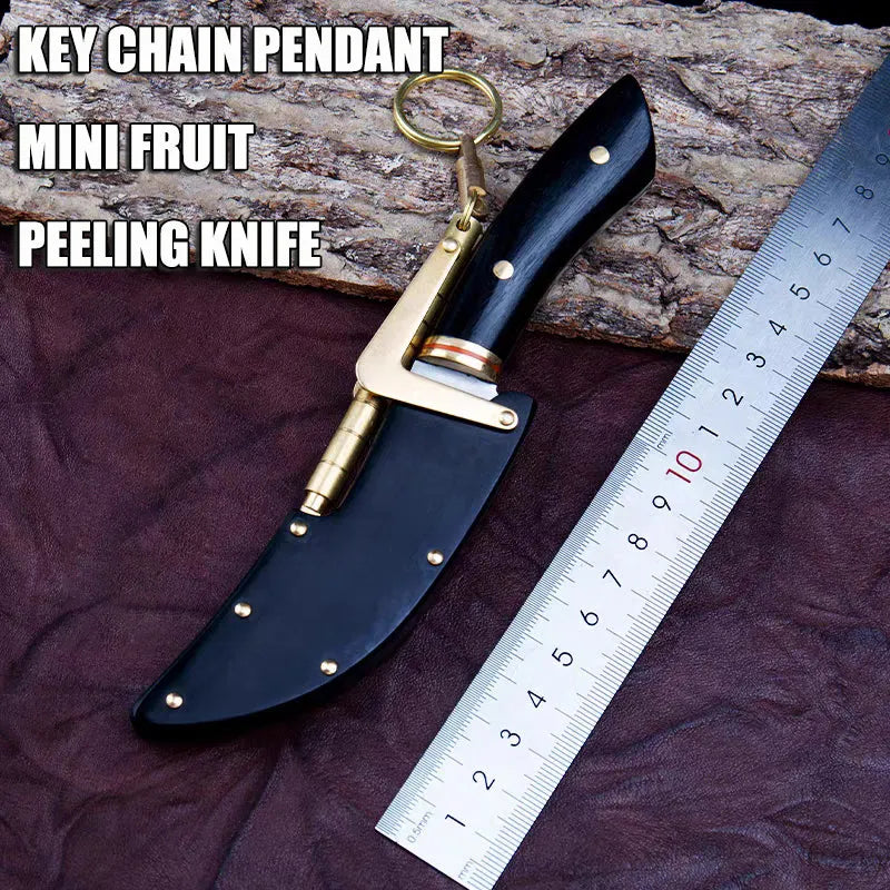 Portable Beef And Sheep Hand-grip Meat Knife With Knife Cover, Keychain Pendant, Express Mini Peeling Fruit Knife