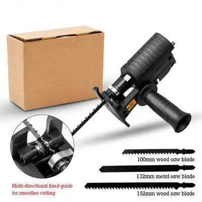 Reciprocating saw, can convert electric drill into electric saw