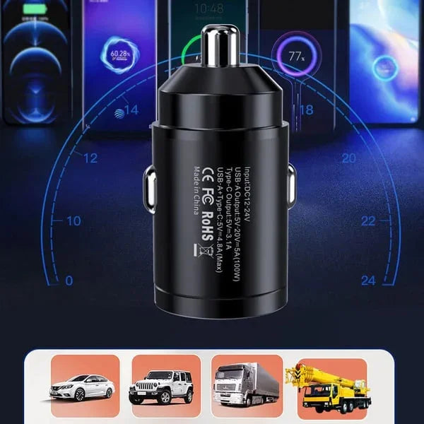 Multi Compatible 100W Fast Charging Car Charger