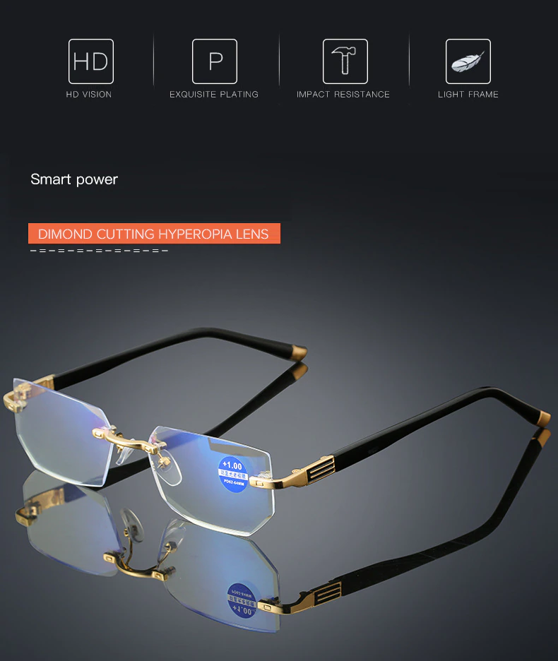 2022 NEW Rimless Reading Glasses Anti Blue Ray Lightweight Presbyopic Glasses 【HOT SALE-49%OFF🔥🔥🔥🔥🔥】