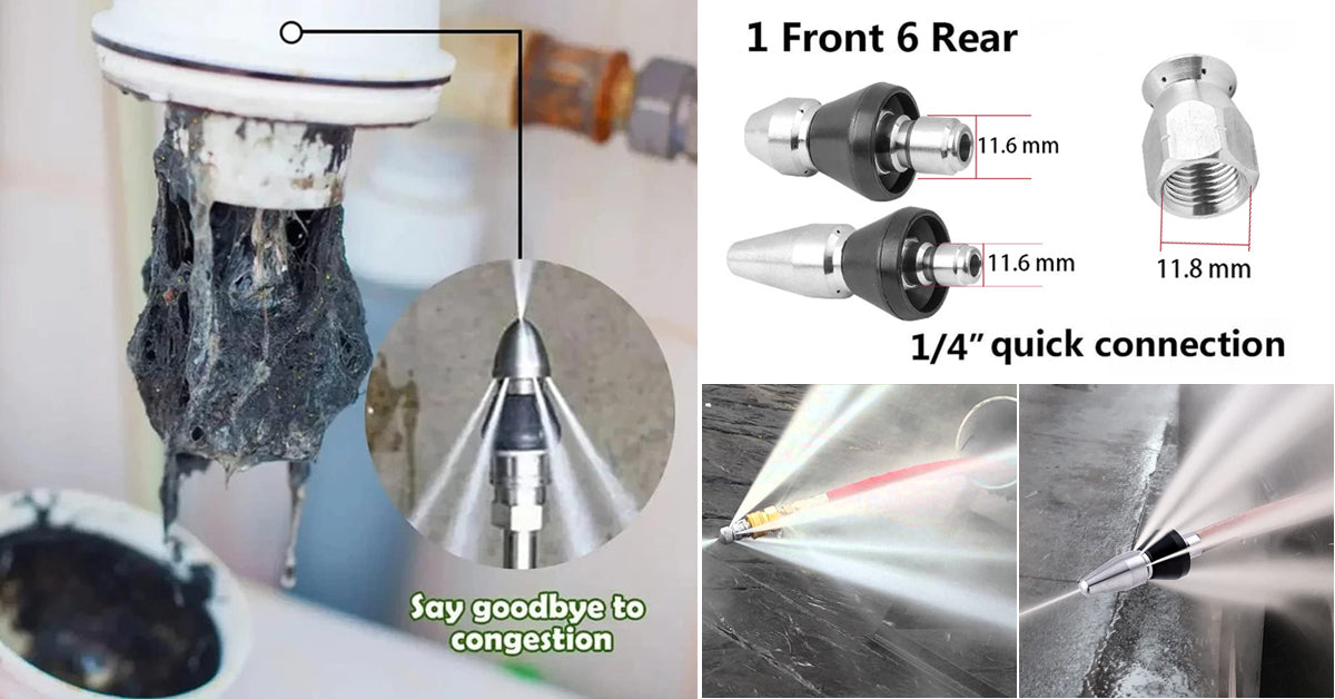 pressure discharge pipe cleaning nozzle