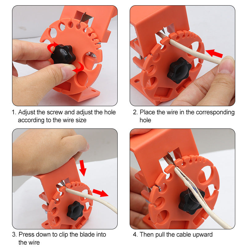 Cable stripper manual quick stripper adjustable hand-held stripper plastic leather rubber material skin peeling